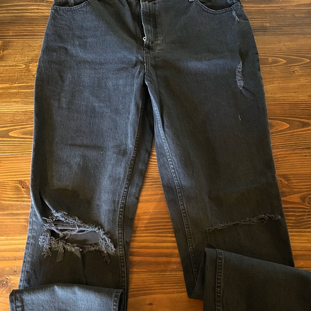 Abercrombie & Fitch Black Distressed Boyfriend Jeans